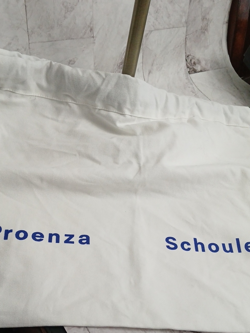 Proenza Schouler White and Blue Logo Dust Bag